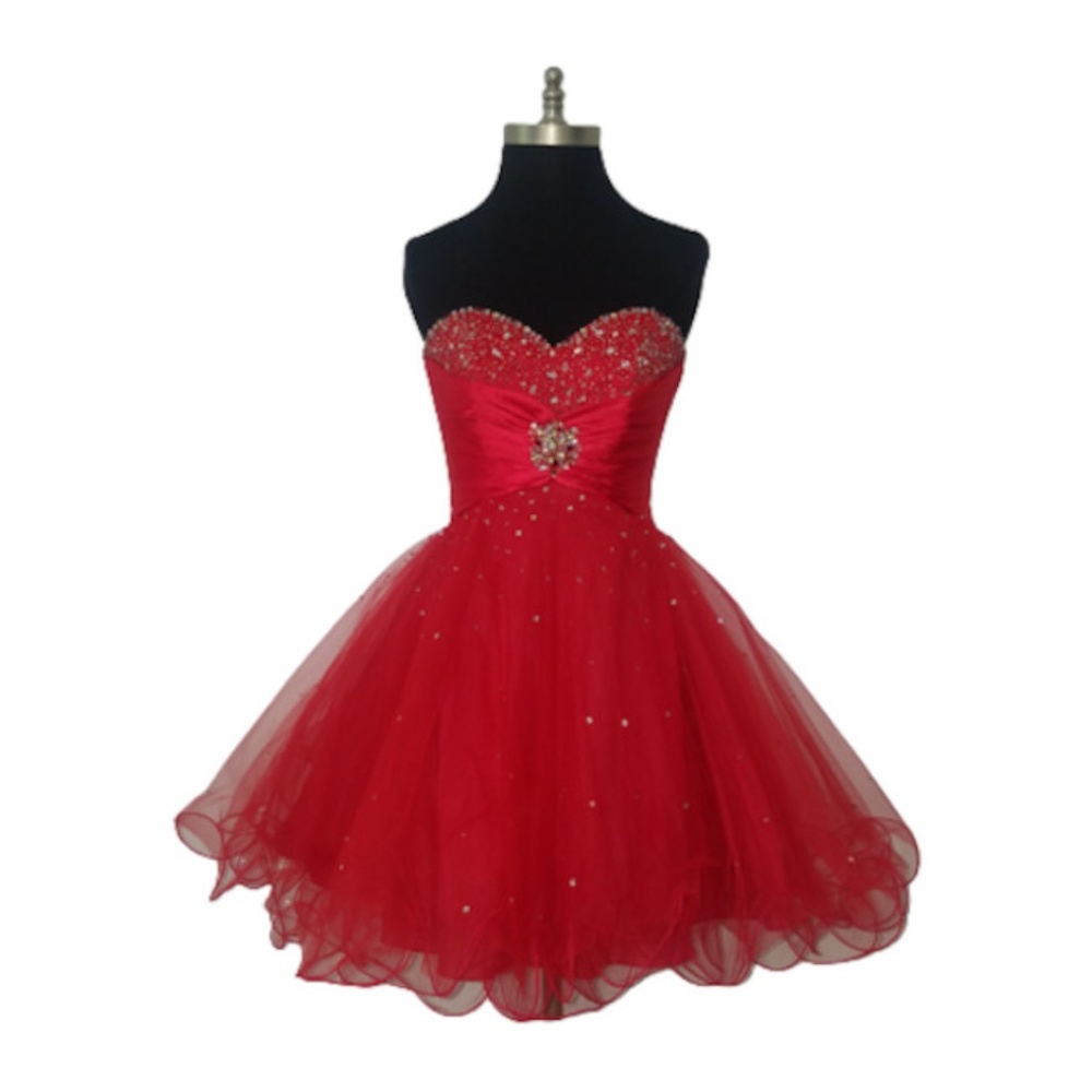 Morilee by Madeline Red Party Prom Homecoming Dress 3/4